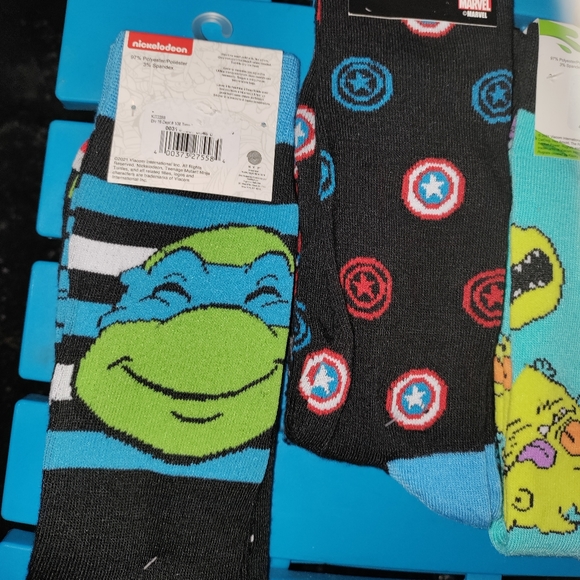 Marvel & Nick | 5 Packs Cartoon Socks Ninja Turtles, Marvel, SpongeBob, Rugrats - Picture 4 of 4